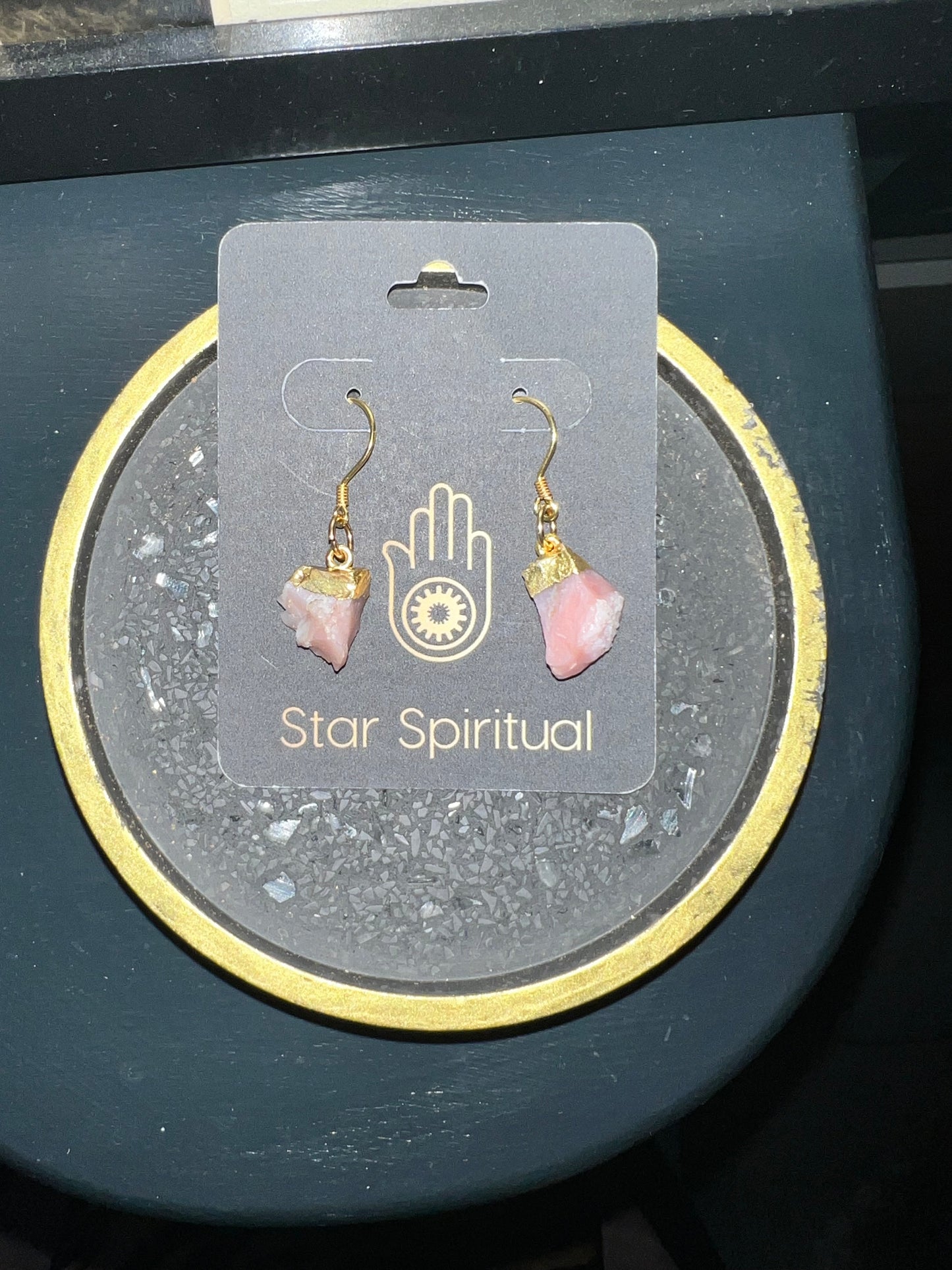 Hand made Pink Opal Earrings