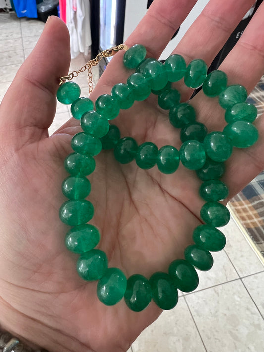 Handmade Emerald Beaded Necklace